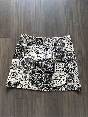 Trina Turk Black & White Geometric Dot-Print Mini Skirt
